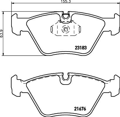 HELLA 8DB 355 009-001 - Гальмівні колодки, дискові гальма autozip.com.ua