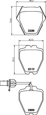 HELLA 8DB 355 009-031 - Гальмівні колодки, дискові гальма autozip.com.ua