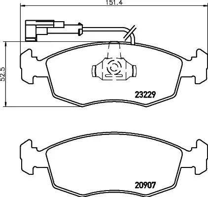 HELLA 8DB 355 009-151 - Гальмівні колодки, дискові гальма autozip.com.ua