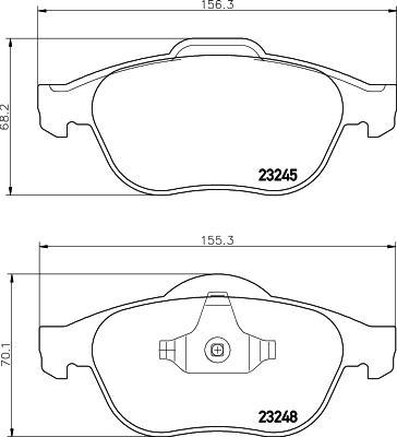 HELLA 8DB 355 009-111 - Гальмівні колодки, дискові гальма autozip.com.ua