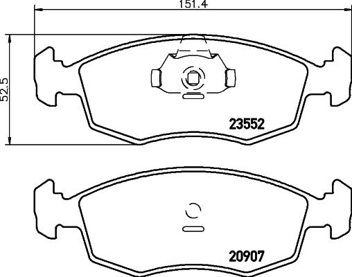 HELLA 8DB 355 009-131 - Гальмівні колодки, дискові гальма autozip.com.ua