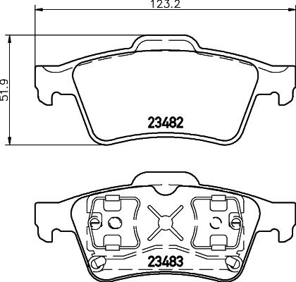 HELLA 8DB 355 009-121 - Гальмівні колодки, дискові гальма autozip.com.ua