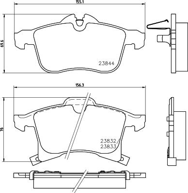 HELLA 8DB 355 009-221 - Гальмівні колодки, дискові гальма autozip.com.ua