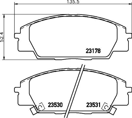 HELLA 8DB 355 009-731 - Гальмівні колодки, дискові гальма autozip.com.ua