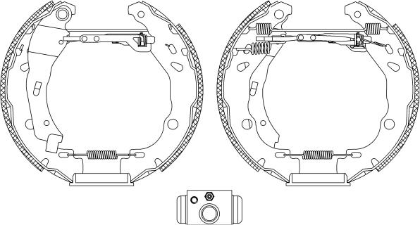 HELLA 8DB 355 004-901 - Комплект гальм, барабанний механізм autozip.com.ua