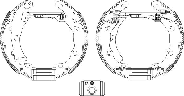 HELLA 8DB 355 004-921 - Комплект гальм, барабанний механізм autozip.com.ua