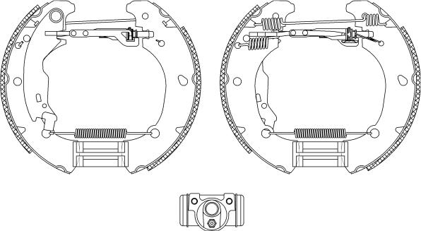 HELLA 8DB 355 004-481 - Комплект гальм, барабанний механізм autozip.com.ua