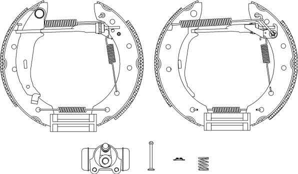 HELLA 8DB 355 004-431 - Комплект гальм, барабанний механізм autozip.com.ua