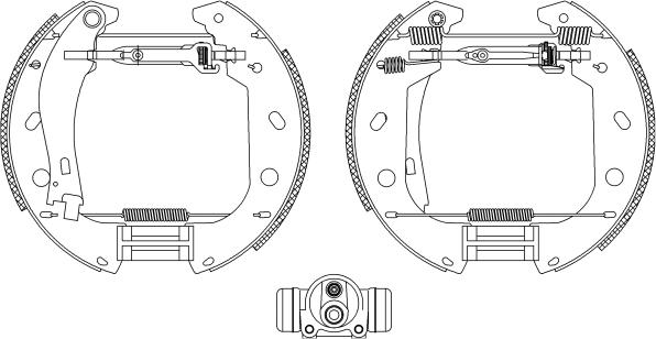 HELLA 8DB 355 004-471 - Комплект гальм, барабанний механізм autozip.com.ua