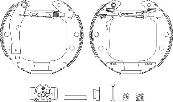 HELLA 8DB 355 004-551 - Комплект гальм, барабанний механізм autozip.com.ua