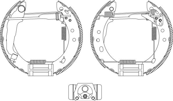 HELLA 8DB 355 004-571 - Комплект гальм, барабанний механізм autozip.com.ua