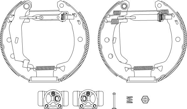 HELLA 8DB 355 004-011 - Комплект гальм, барабанний механізм autozip.com.ua