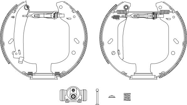 HELLA 8DB 355 004-161 - Комплект гальм, барабанний механізм autozip.com.ua