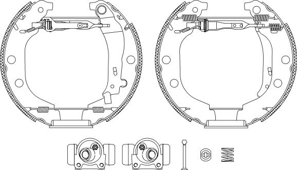 HELLA 8DB 355 004-371 - Комплект гальм, барабанний механізм autozip.com.ua