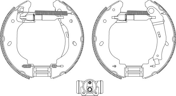 HELLA 8DB 355 005-081 - Комплект гальм, барабанний механізм autozip.com.ua