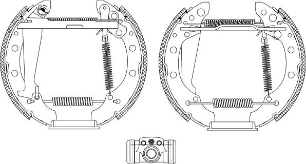 HELLA 8DB 355 005-021 - Комплект гальм, барабанний механізм autozip.com.ua