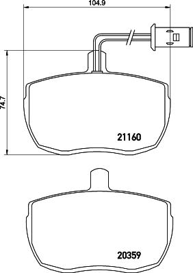 HELLA 8DB 355 005-831 - Гальмівні колодки, дискові гальма autozip.com.ua