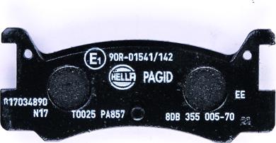 HELLA 8DB 355 005-701 - Гальмівні колодки, дискові гальма autozip.com.ua