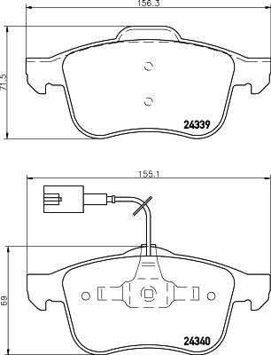 HELLA 8DB 355 006-901 - Гальмівні колодки, дискові гальма autozip.com.ua