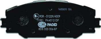 HELLA 8DB 355 006-871 - Гальмівні колодки, дискові гальма autozip.com.ua