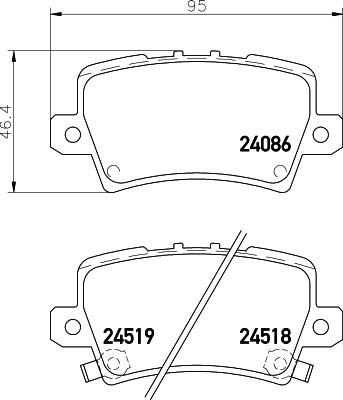 HELLA 8DB 355 006-751 - Гальмівні колодки, дискові гальма autozip.com.ua