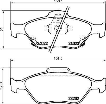 HELLA 8DB 355 006-721 - Гальмівні колодки, дискові гальма autozip.com.ua