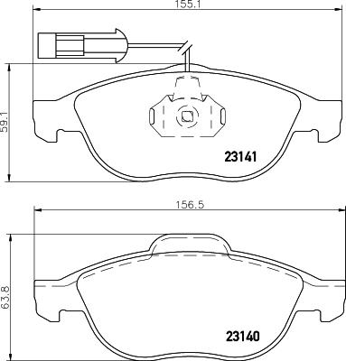 HELLA 8DB 355 008-421 - Гальмівні колодки, дискові гальма autozip.com.ua