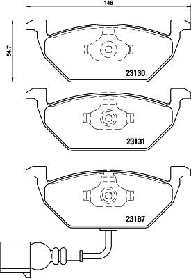 HELLA 8DB 355 008-551 - Гальмівні колодки, дискові гальма autozip.com.ua