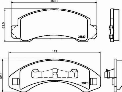 HELLA 8DB 355 008-501 - Гальмівні колодки, дискові гальма autozip.com.ua