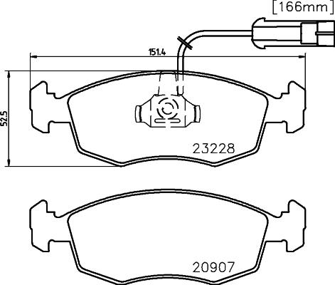 HELLA 8DB 355 008-521 - Гальмівні колодки, дискові гальма autozip.com.ua