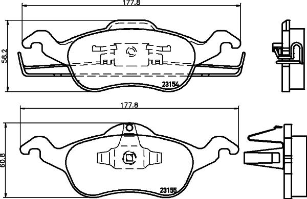 HELLA 8DB 355 008-621 - Гальмівні колодки, дискові гальма autozip.com.ua