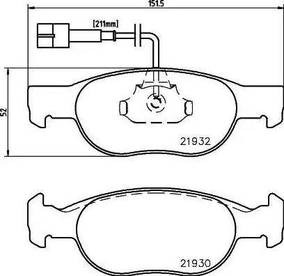 HELLA 8DB 355 008-061 - Гальмівні колодки, дискові гальма autozip.com.ua