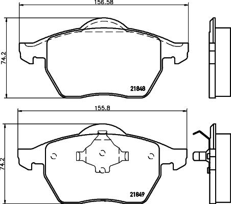 HELLA 8DB 355 008-001 - Гальмівні колодки, дискові гальма autozip.com.ua