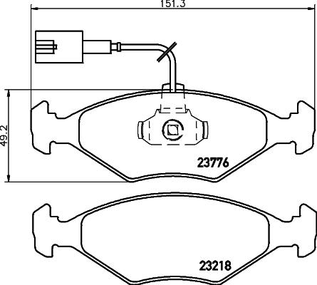 HELLA 8DB 355 008-811 - Гальмівні колодки, дискові гальма autozip.com.ua