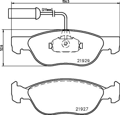 HELLA 8DB 355 008-321 - Гальмівні колодки, дискові гальма autozip.com.ua