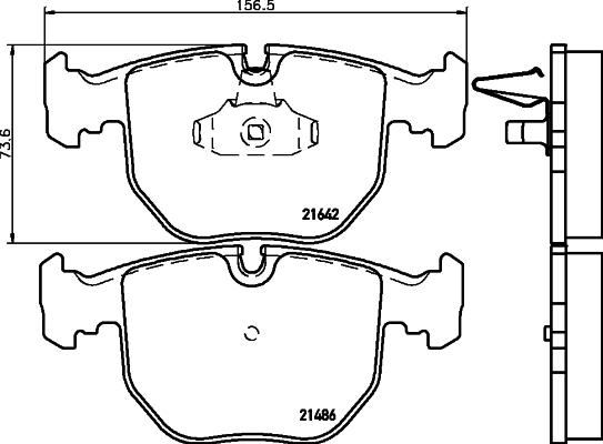 HELLA 8DB 355 008-281 - Гальмівні колодки, дискові гальма autozip.com.ua