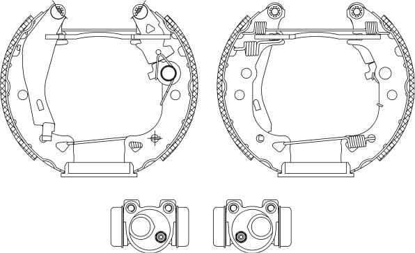 HELLA 8DB 355 003-931 - Комплект гальм, барабанний механізм autozip.com.ua