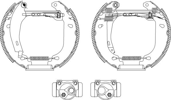 HELLA 8DB 355 003-811 - Комплект гальм, барабанний механізм autozip.com.ua