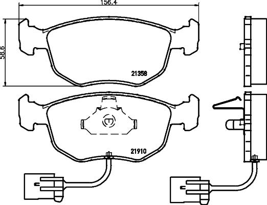 HELLA 8DB 355 007-991 - Гальмівні колодки, дискові гальма autozip.com.ua