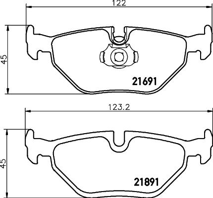 HELLA 8DB 355 007-981 - Гальмівні колодки, дискові гальма autozip.com.ua