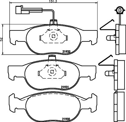 HELLA 8DB 355 007-921 - Гальмівні колодки, дискові гальма autozip.com.ua