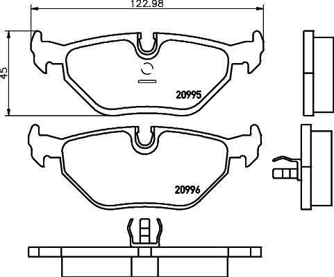 HELLA 8DB 355 007-421 - Гальмівні колодки, дискові гальма autozip.com.ua