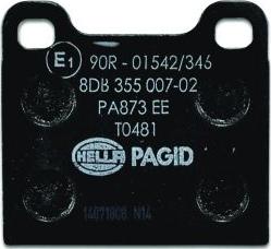 HELLA 8DB 355 007-021 - Гальмівні колодки, дискові гальма autozip.com.ua