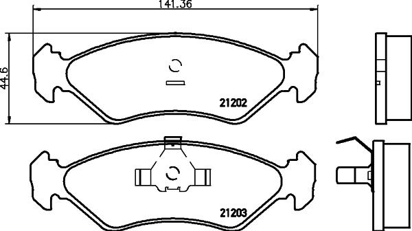 HELLA 8DB 355 007-391 - Гальмівні колодки, дискові гальма autozip.com.ua