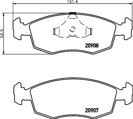 HELLA 8DB 355 007-331 - Гальмівні колодки, дискові гальма autozip.com.ua