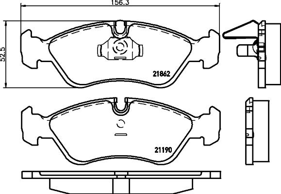 HELLA 8DB 355 007-761 - Гальмівні колодки, дискові гальма autozip.com.ua