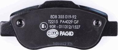 HELLA 8DB 355 019-921 - Гальмівні колодки, дискові гальма autozip.com.ua