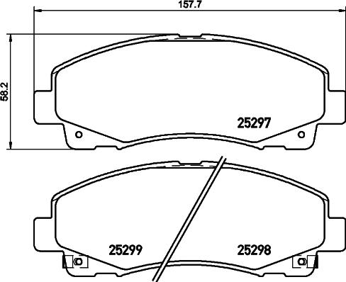 HELLA 8DB 355 019-601 - Гальмівні колодки, дискові гальма autozip.com.ua