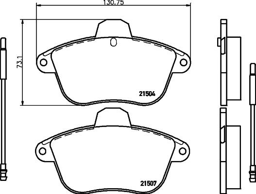 HELLA 8DB 355 019-081 - Гальмівні колодки, дискові гальма autozip.com.ua