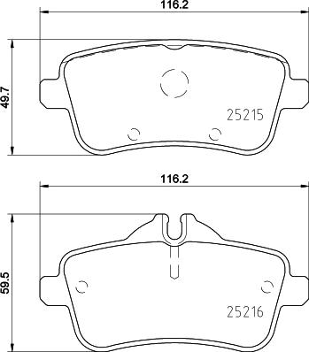 HELLA 8DB 355 019-841 - Гальмівні колодки, дискові гальма autozip.com.ua